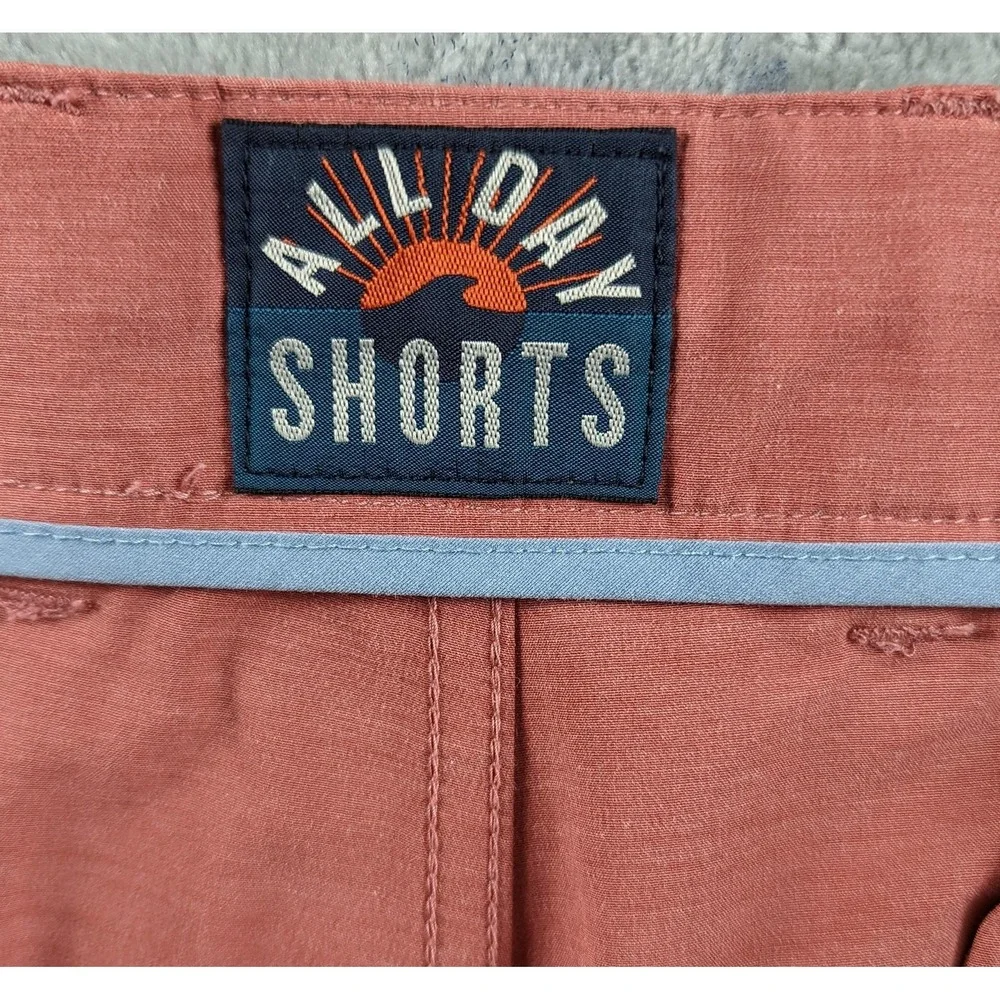 Faherty All Day Shorts Men 36 Red Pink Drawstring Stretch 9